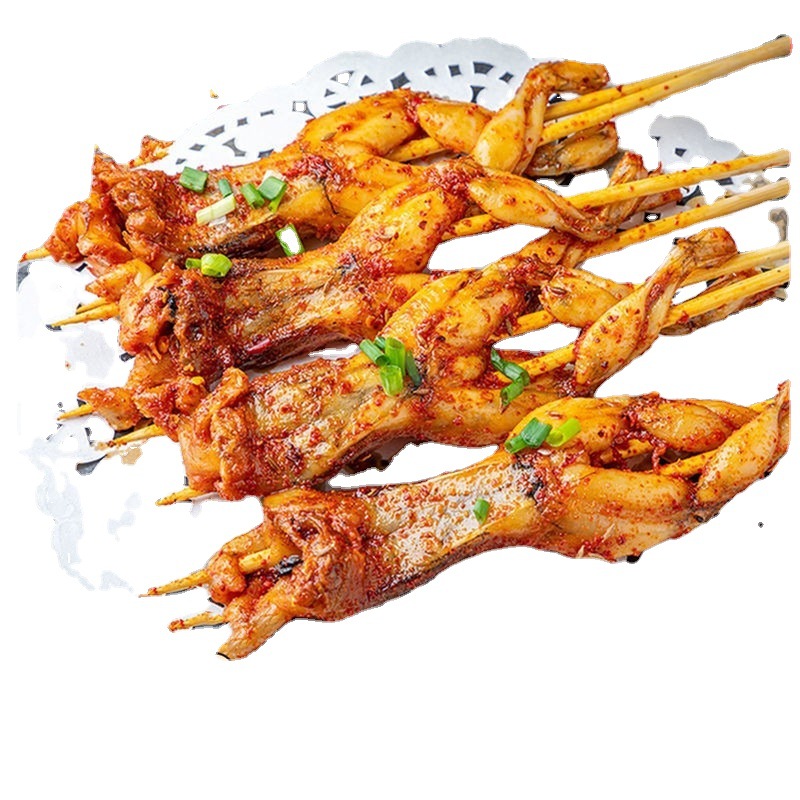 新鲜蛙串烧烤串香辣青蛙田鸡串牛蛙串10串新鲜冷冻烤串半成品食材