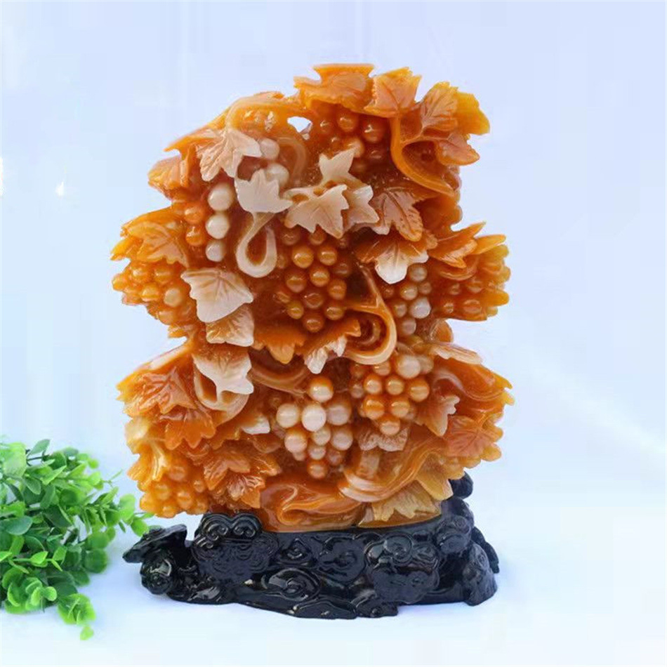 仿寿山石摆件子孙万代家居客厅摆件玉石工艺品芙蓉石石雕摆设