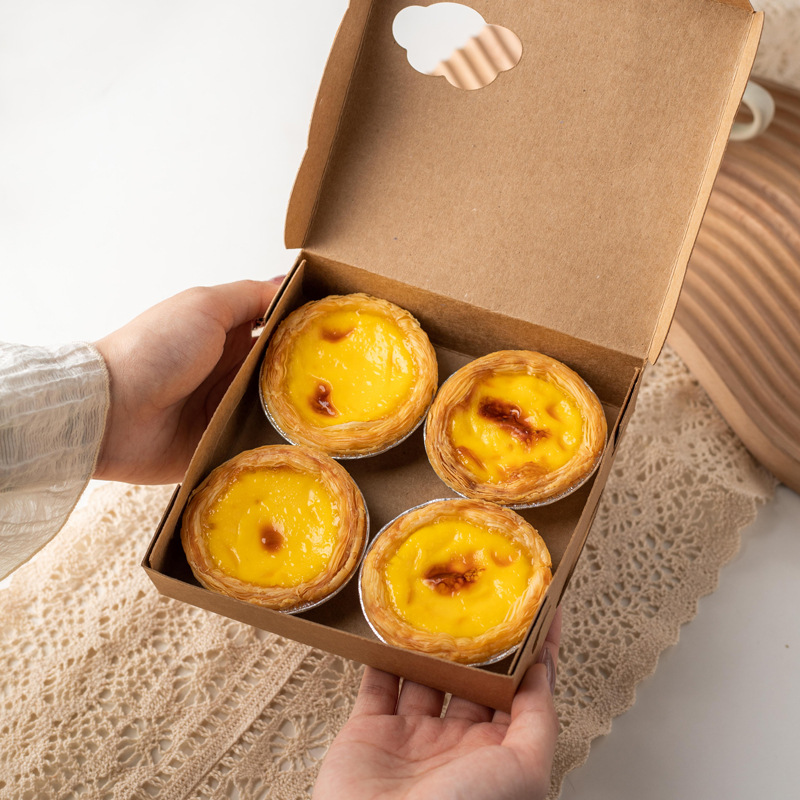 蛋挞包装盒蛋挞盒子一次性家用商用网红4粒6个装蛋挞的打包盒批发