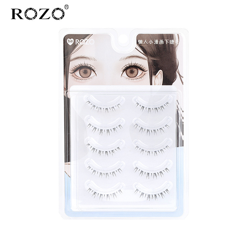 Rozo Lower Eyelashes False Eyelashes One Piece Sheer Root Female Natural Simulation Lazy Grafting Eyelash