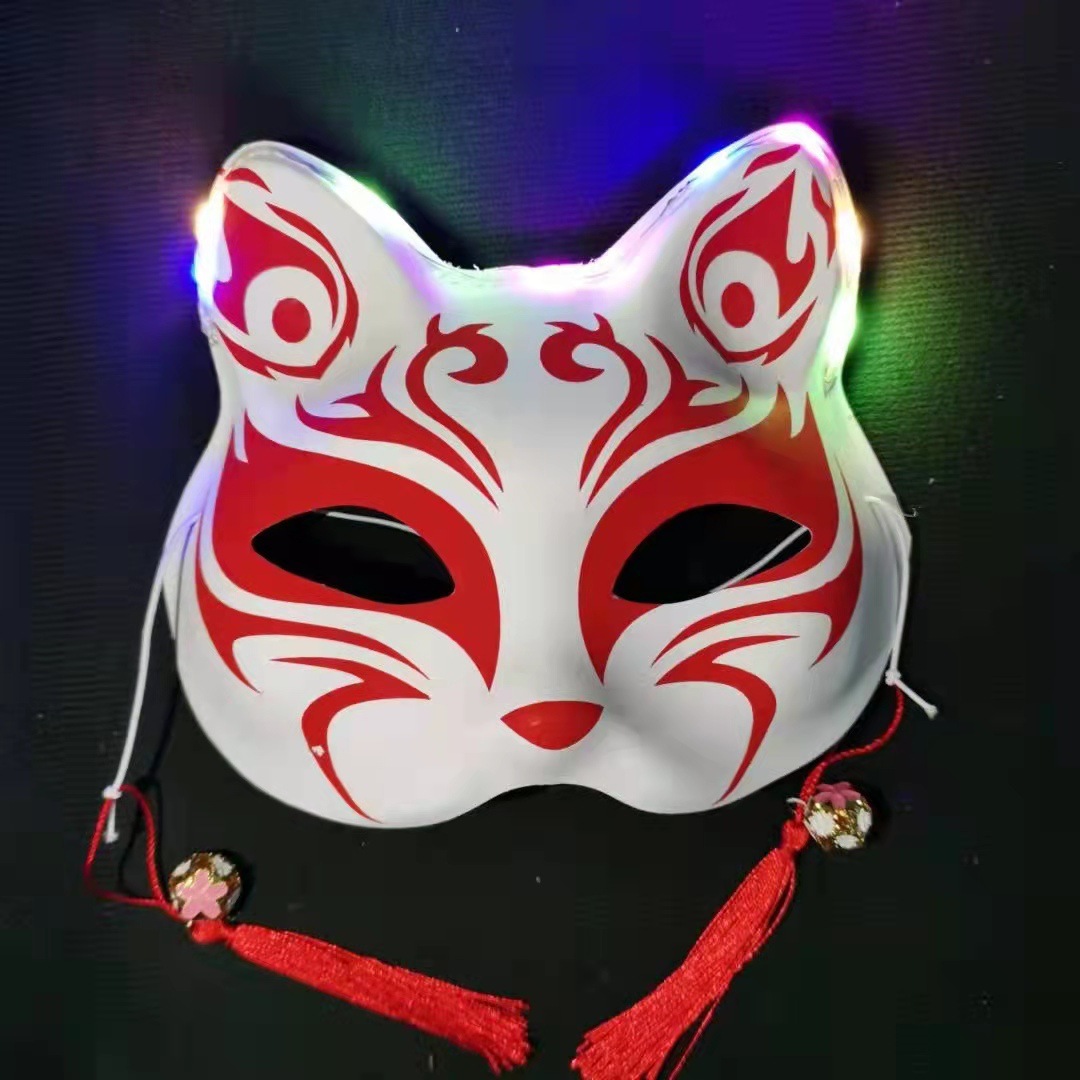 半脸猫脸狐狸面具抖音日式面具地摊景区派对舞会用品卡通动漫面具