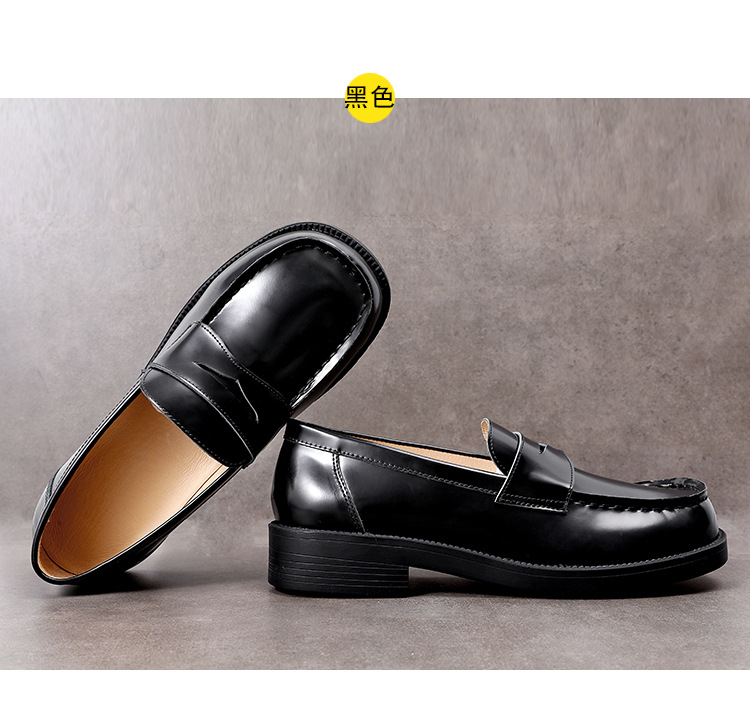 4900jk制服鞋日系小皮鞋女大头2021新爆款单鞋真皮方头厚底乐福鞋