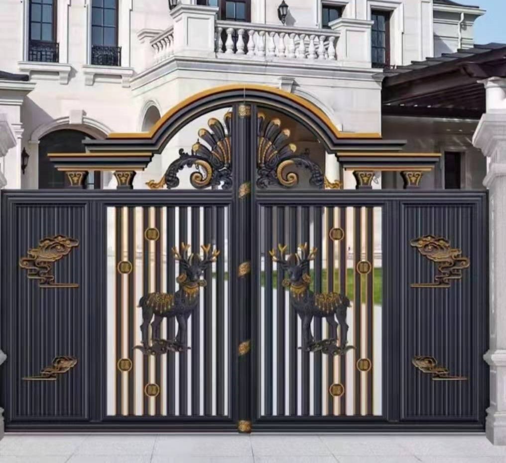 会所大门造型304国标不锈钢压制欧式风格入户门