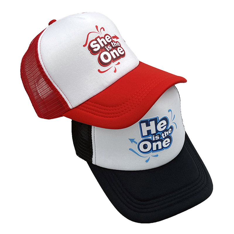 She Is the One Baseball Mesh Fitted Cap Trucker Hat Couple He Is the One Hat