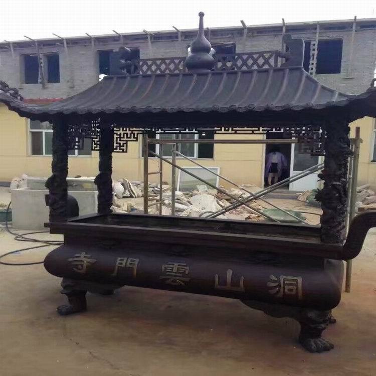 寺庙古铜色铸铜香炉 纯铜香炉 祠堂摆放铸铁大香炉-阿里巴巴