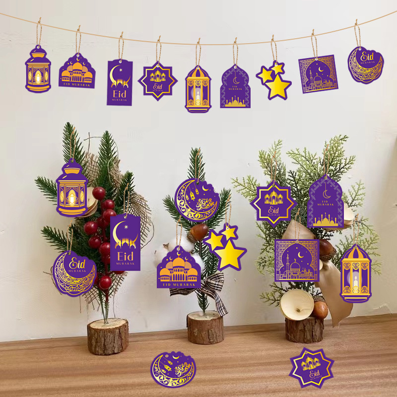 Cross-Border New Middle East Festival Party Supplies Decoration Pendant XINGX Castle Scene Layout Tag Hanging Ornament