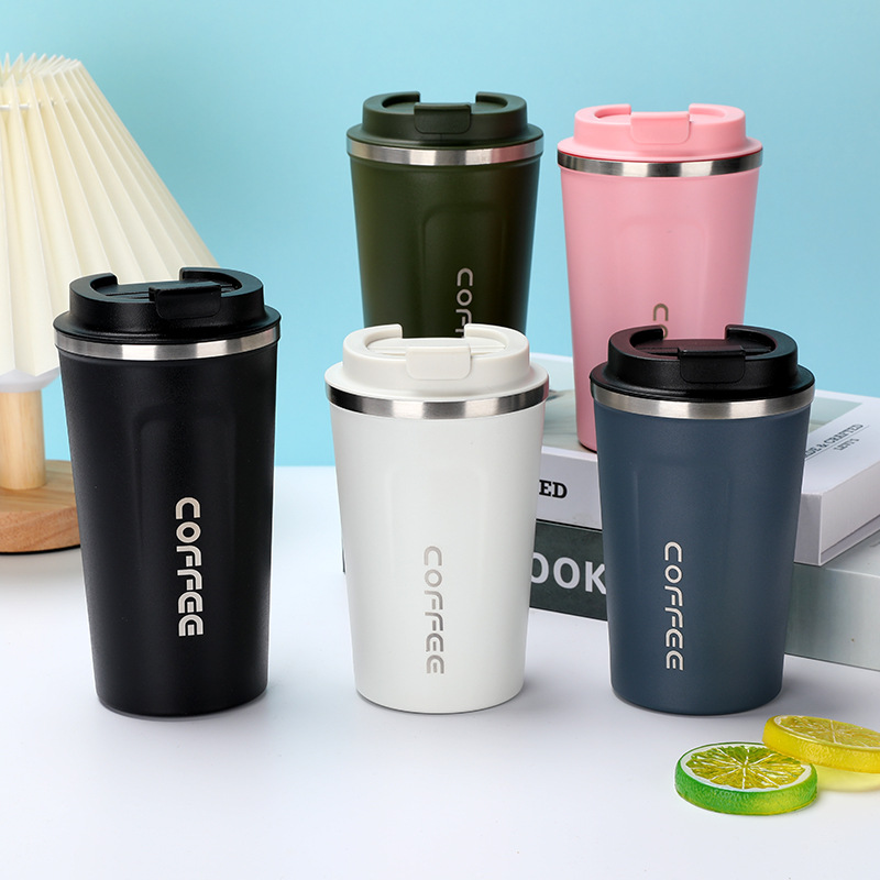 Exclusive for Cross-Border American Coffee Cup 304 Stainless Steel Vacuum Insulation Office Cup Outdoor Travel Cup Car Water Cup