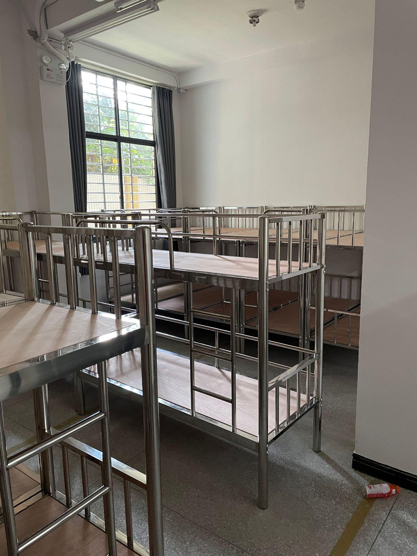 不锈钢上下床双层上下铺床家用高低床学校工厂宿舍床钢架床工地床