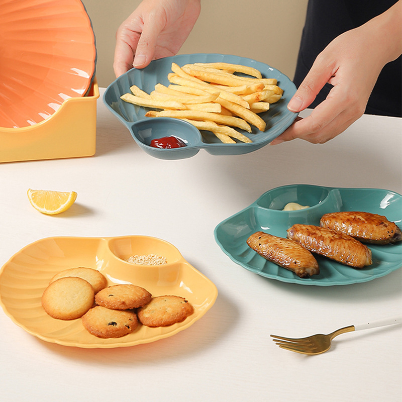 Simple Style Shell Dim Sum Plate Free of BPA Dishwasher Available Melamine Dish French Fries Dish
