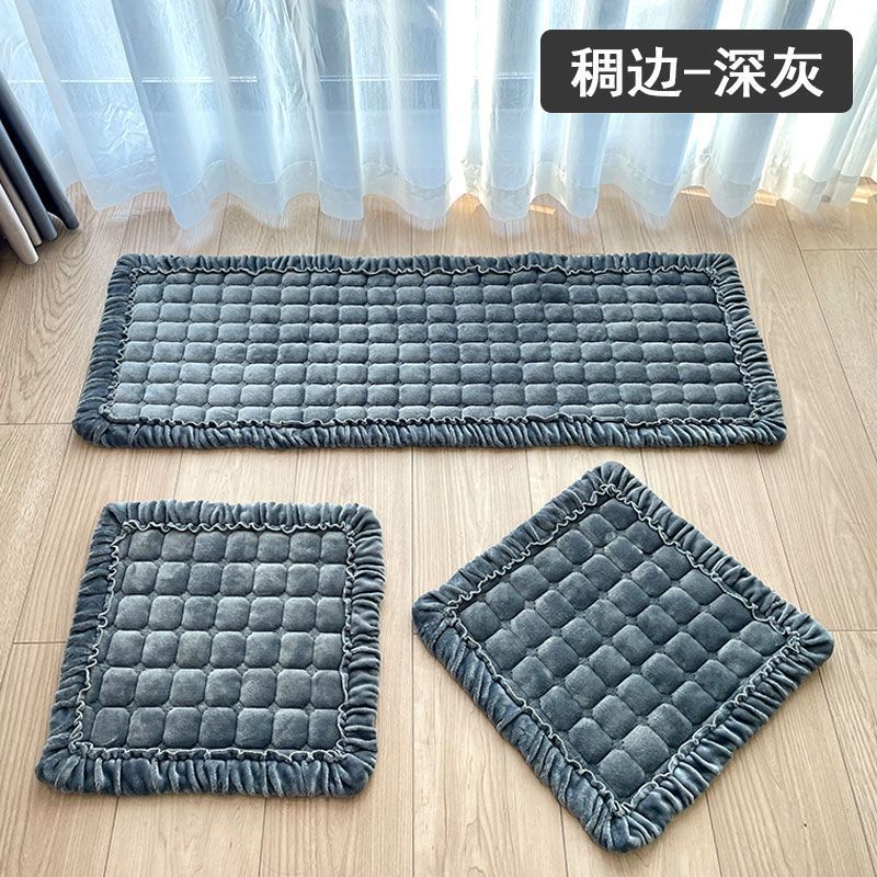 汽车坐垫冬季毛绒三件套无靠背通用单片坐垫防滑汽车用品车坐垫子