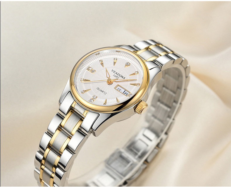 威顿veadons手表女士男表时尚商务男士石英日历手表情侣学生表