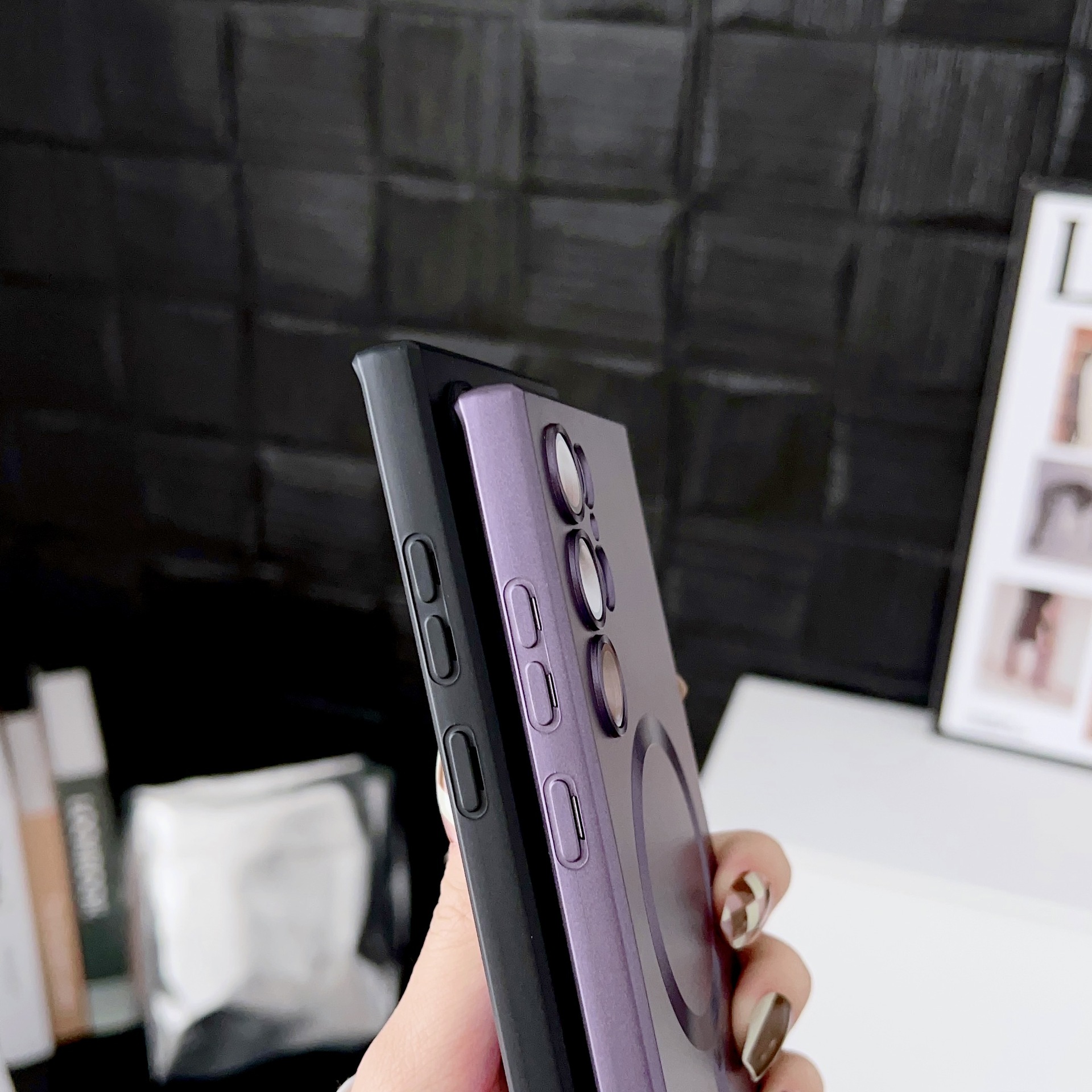 Samsung S24 Dustproof Net Phone Case Metallic Paint Galys22ultra Wireless Magnetic Case S23plus