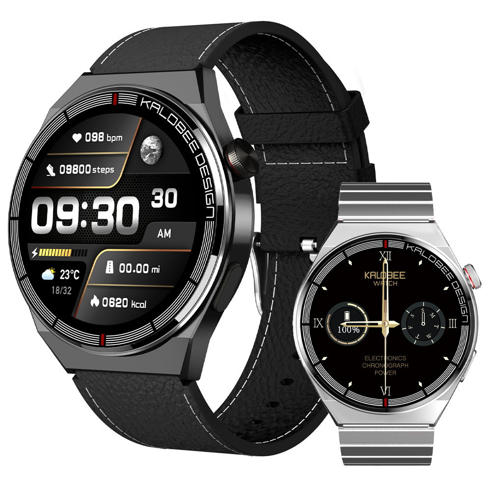 h4智能手表 新款圆屏商务蓝牙通话nfc心率血氧监测电子运动计步