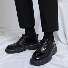 皮鞋男亮面商务正装黑色休闲夏季透气男士英伦韩版黑鞋新郎结婚鞋