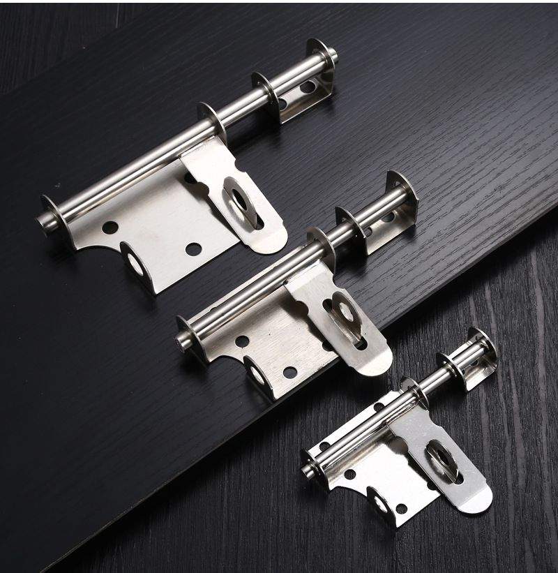 旅店左右插销4/6/8寸防盗安全插销家居金属门插销门栓