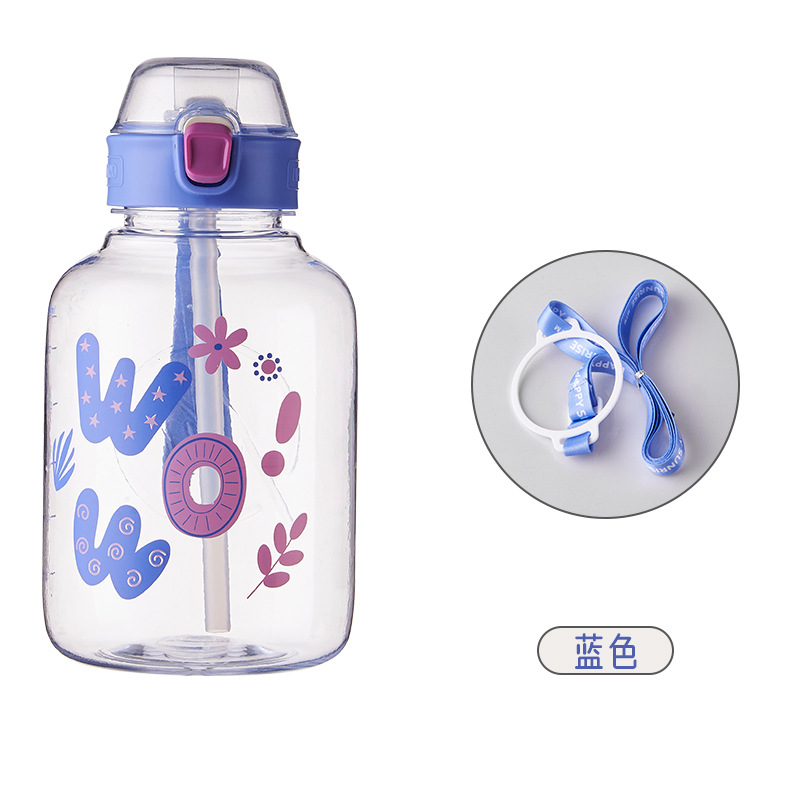 Y112 Adult Big Belly Cup Cute Girl Plastic Cup with Straw Children Summer Portable Water Cup 202