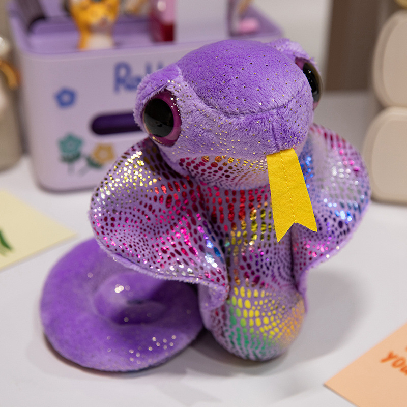 跨境仿真眼镜蛇公仔大眼蛇宝宝毛绒玩具布娃娃2025蛇年吉祥物玩偶