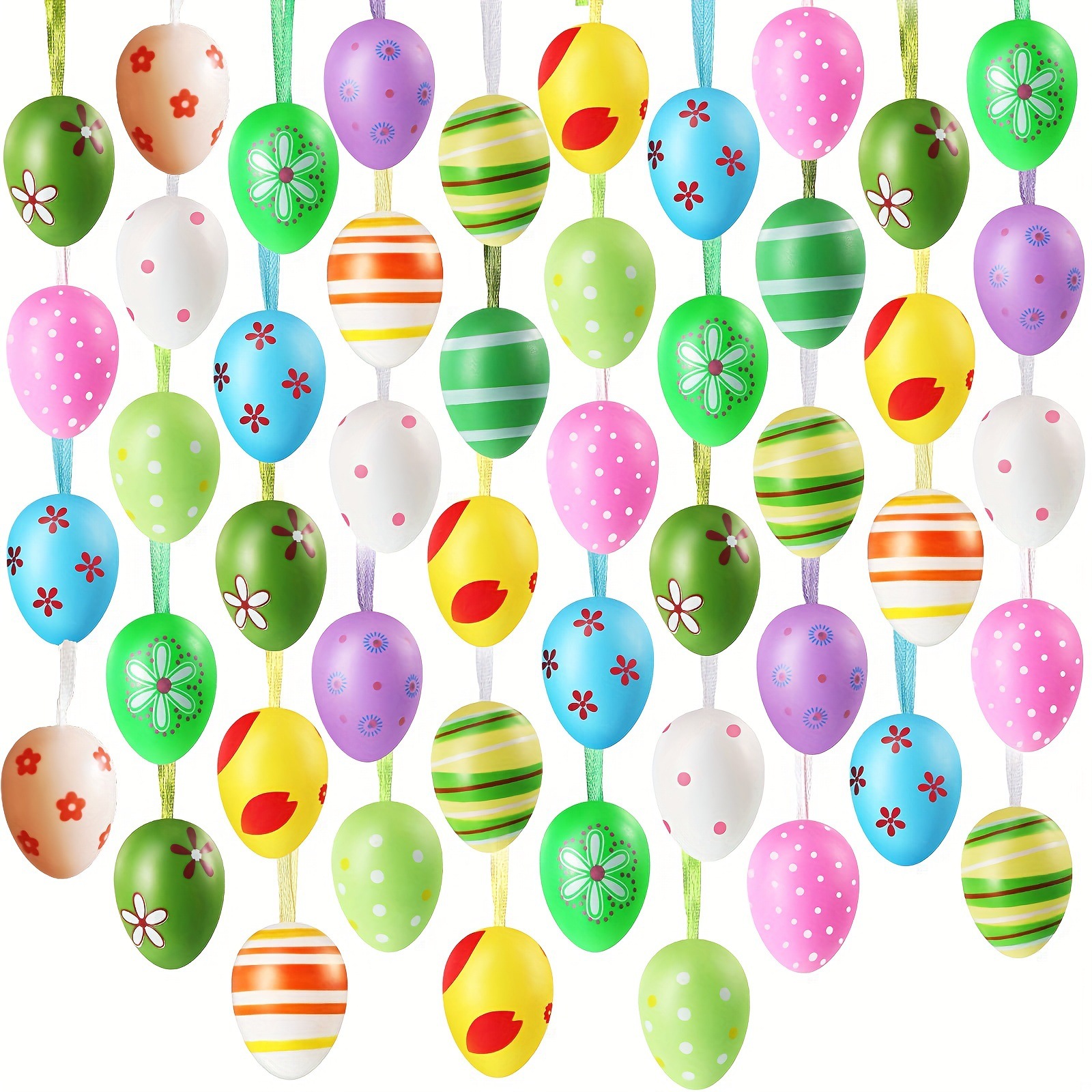 Factory in Stock Easter Egg Pattern Egg Party Home Wedding Decoration Hanging Painted Simulation Plastic Egg