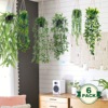 6PCS Realistic Artificial Hanging Plants in Black Pots Easy|ms 6PCS Realistic Artificial Hanging Plants in Black Pots Easy|ms