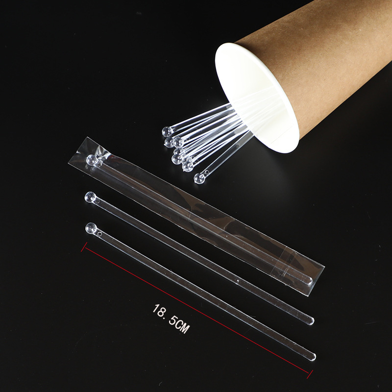 一次性透明搅拌棒咖啡鸡尾酒调酒棒实验玩具透明棒18.5cm独立包装