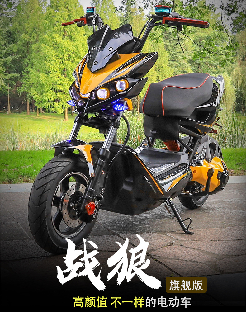 极客电瓶车电动车改装新款x战警踏板电摩摩托车高速双人成人中置