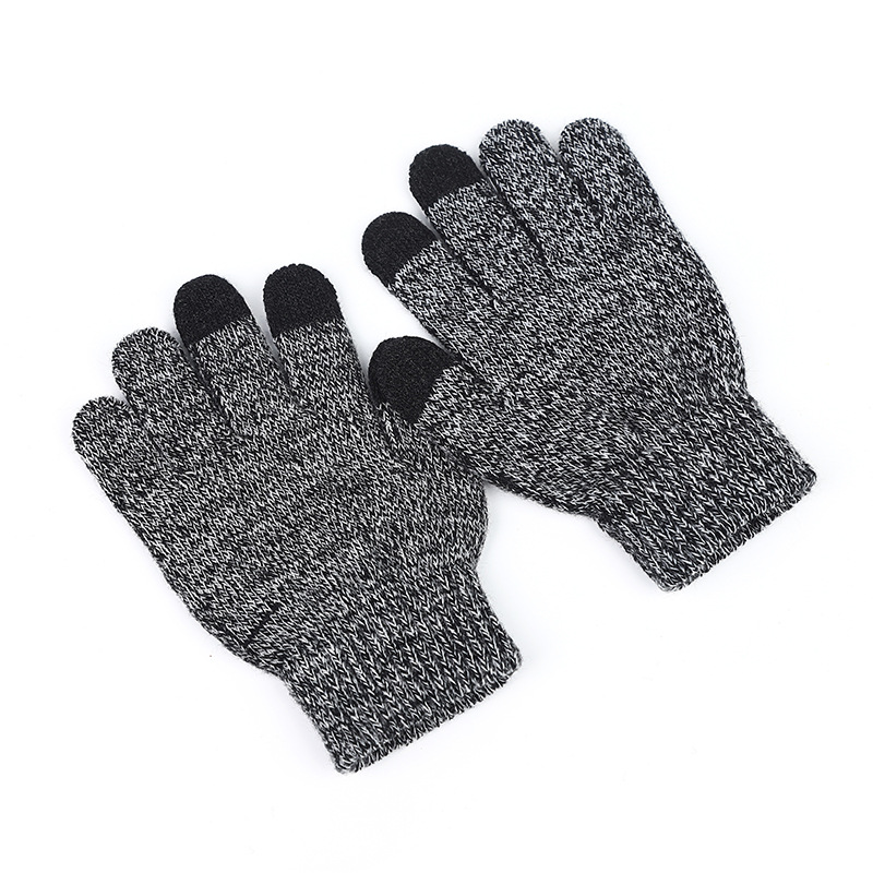 Children's Touch Screen Magic Gloves Non-Slip Velvet Thickening Gloves Outdoor Keep Warm Parent-Child Wool Knitted Children's Gloves