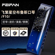 FEIFAN/飞繁星空F10十孔C调Paddy布鲁斯初学者成人专业演奏级口琴