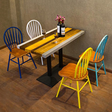 美式休闲酒吧奶茶甜品店桌椅创意个性水管复古工业风铁艺咖啡桌椅