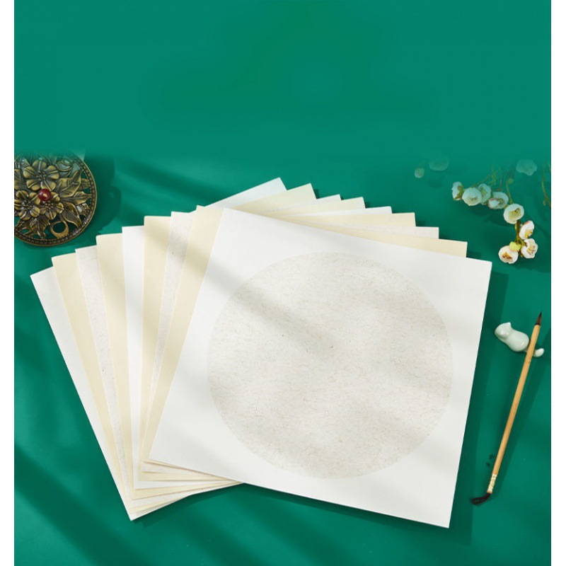 国画卡纸加厚生宣作品纸书法专用纸圆形装裱扇面镜片画纸宣纸厂家