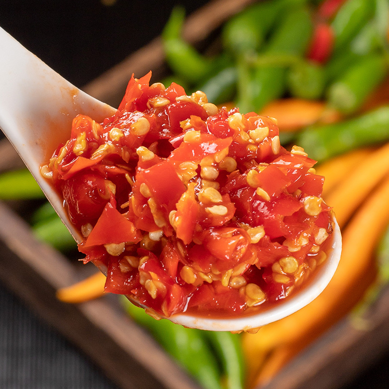 厂家直供湖南剁辣椒小米辣剁椒鱼头辣椒酱下饭菜批发定制加工