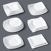 密胺餐具盘子商用白色餐厅菜盘快餐盘仿瓷塑料凉菜碟子盖浇饭餐盘
