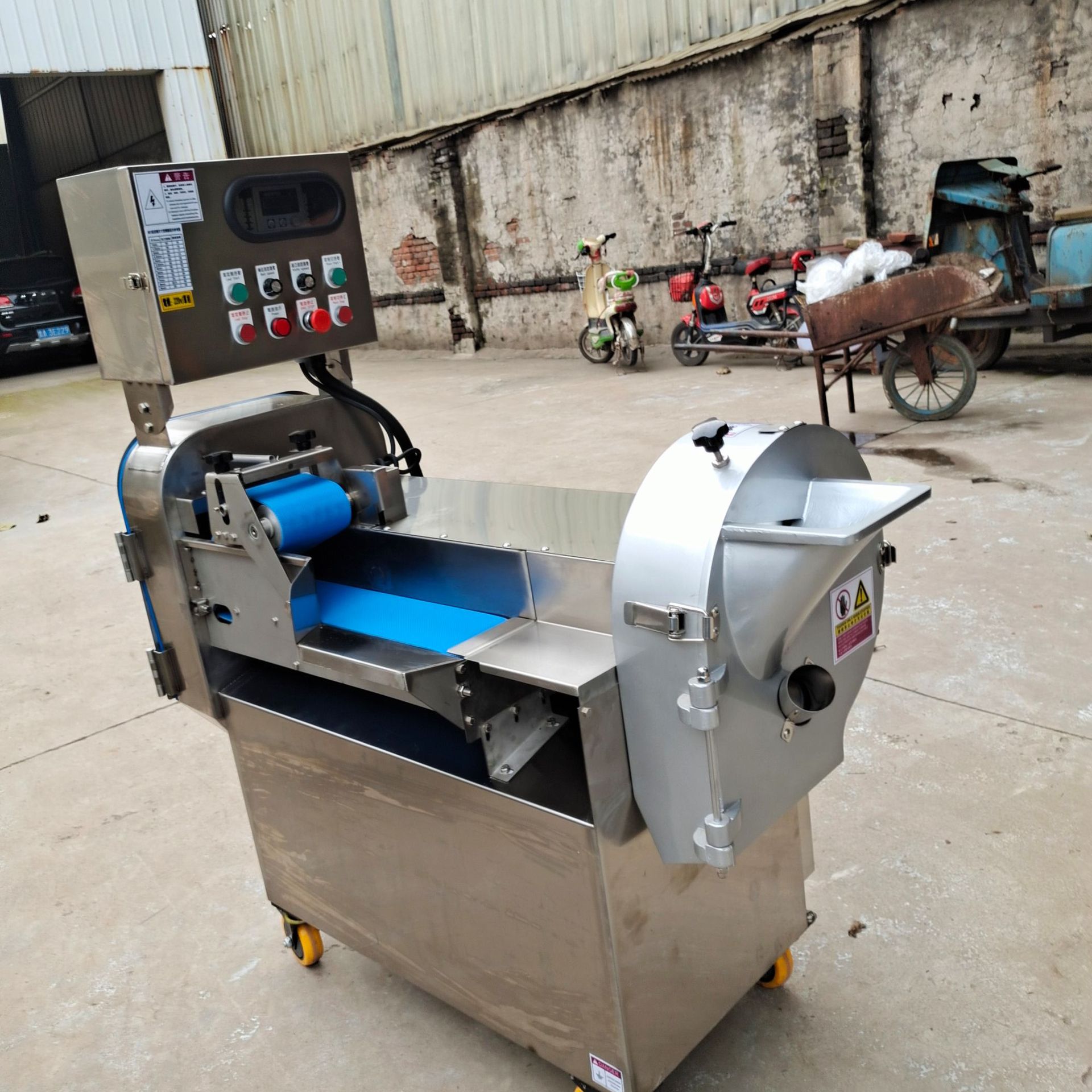 商用双头切菜机不锈钢切菜机球根径菜切丝切丁切片食堂厨房设备