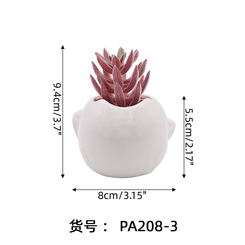 Cross-Border New Arrival Simulation Multi-Meat Potted Plant Cartoon Animal Ceramic Potted Plant Fake Flower Furnishings Decorative Greenery Wholesale