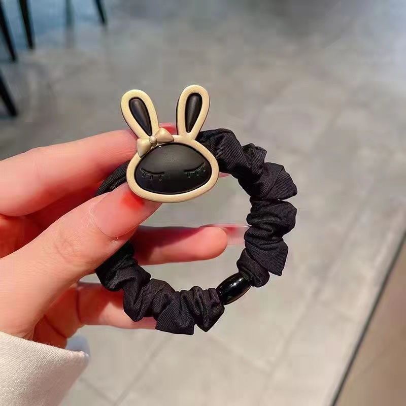 Korean Style High Elastic Cute Rabbit Rubber Band Bun Headband Temperament Ponytail Head Rope Female Small Intestine Hair Ring Hair Accessories