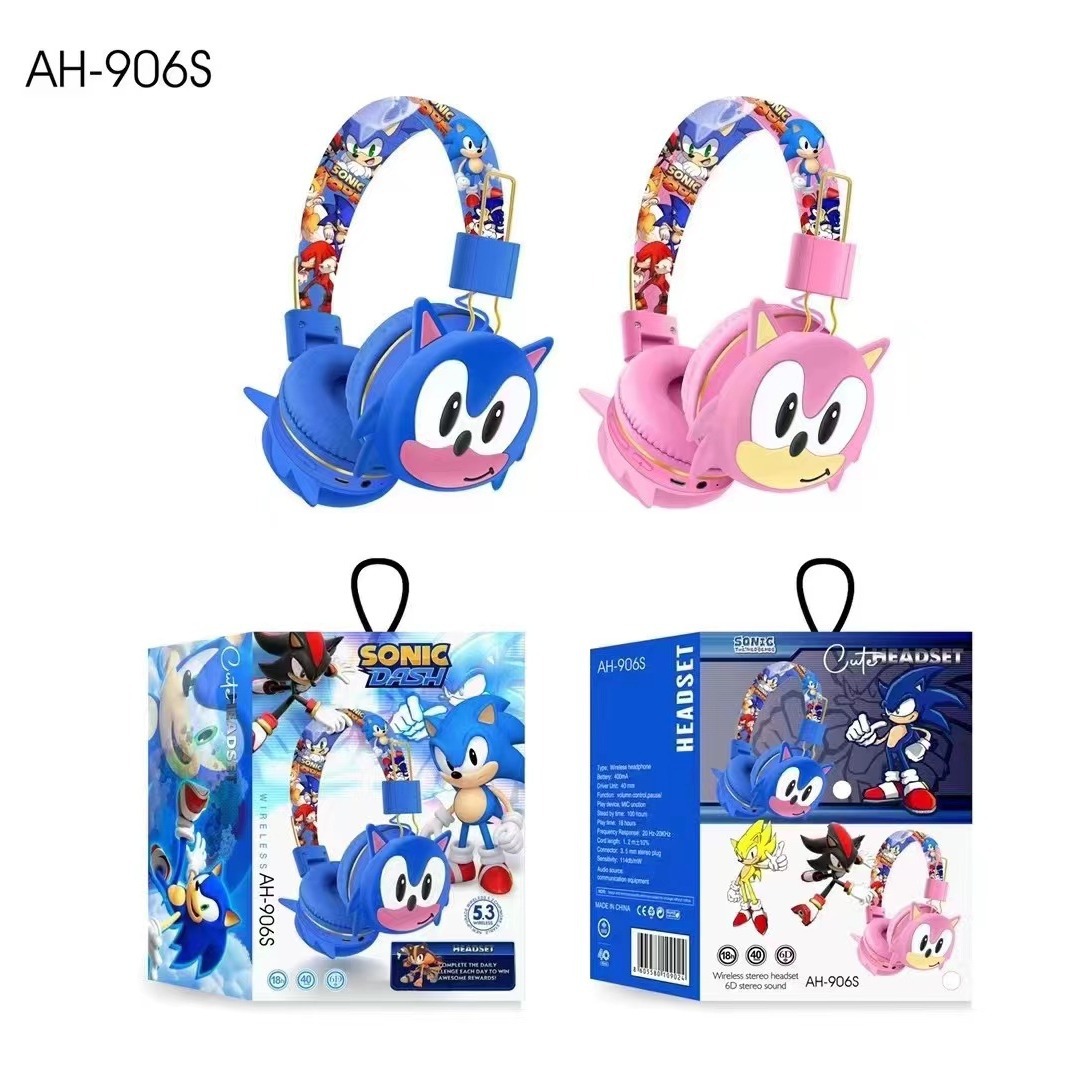 children‘s headphones cross-border ah-906s cute cartoon headset wireless music bluetooth headset foldable