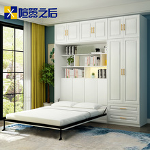 隐形床带衣柜多功能隐藏壁床双人床柜一体折叠床小户型墙床