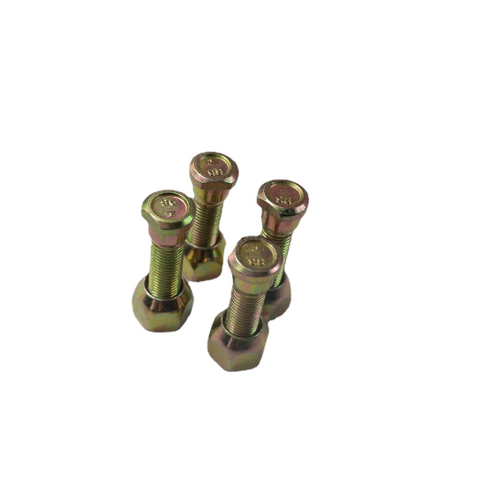 适用于五菱荣光小卡货车加长后轮轮胎螺丝镀彩锌螺杆螺帽轮螺丝