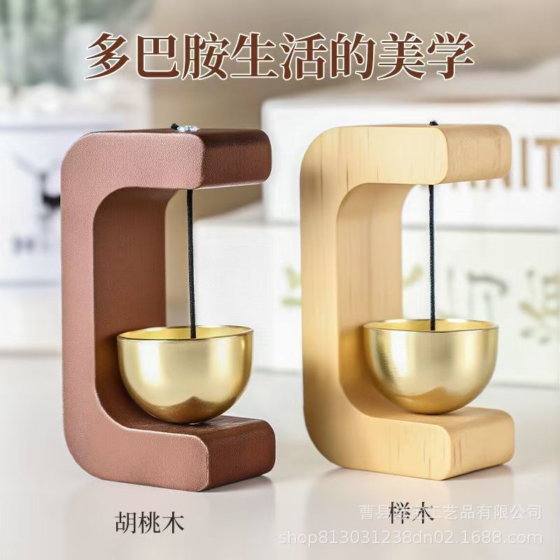 多巴胺门铃摆件圣诞节装饰磁吸式门铃挂件木质乔迁礼物入户门风铃