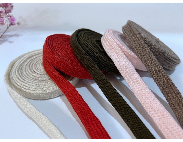 现货直供批发双层彩色扁平鞋带 运动鞋休闲鞋鞋带涤棉 帽绳可来样