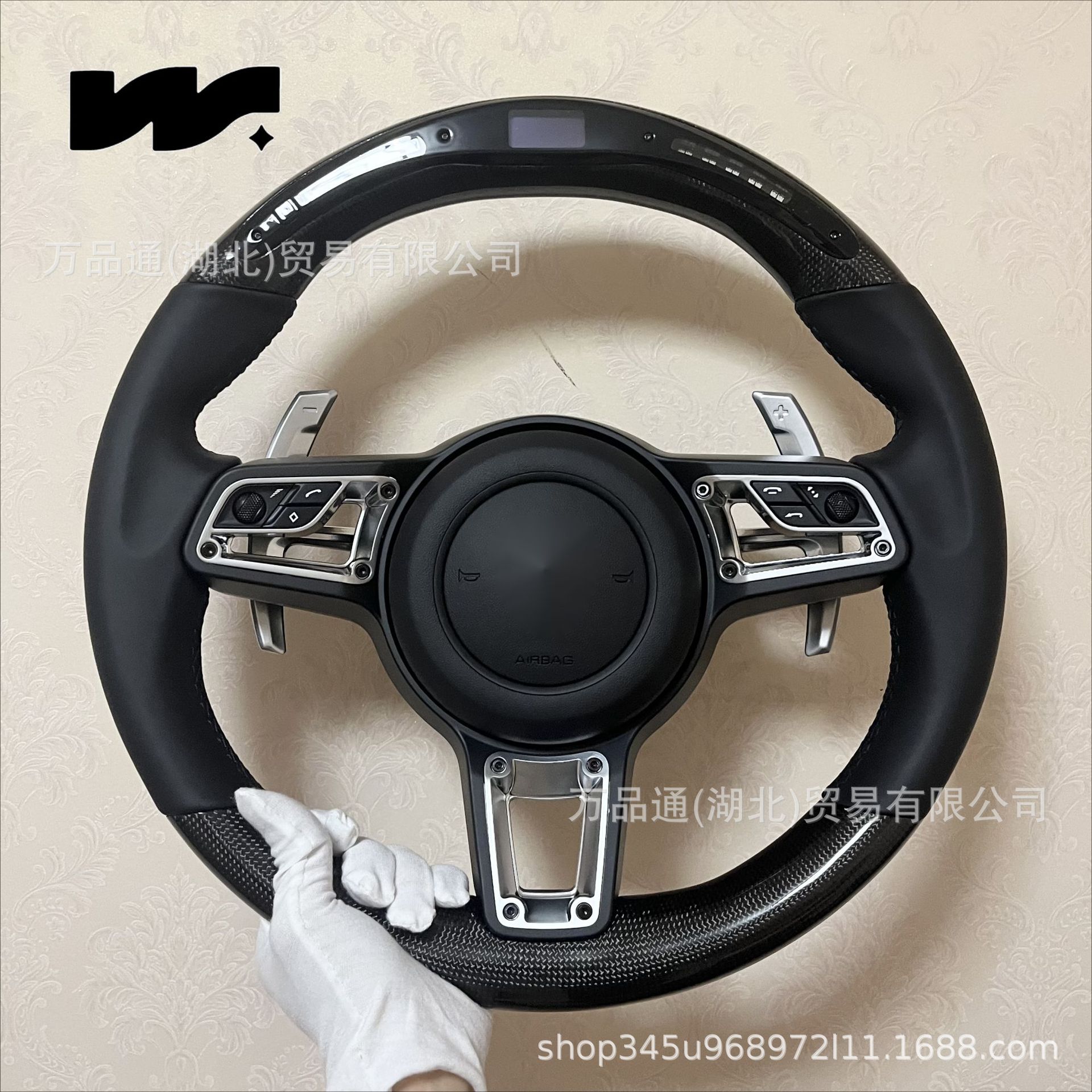 适用保时捷方向盘panamera macan718卡宴911原厂改装碳纤维方向盘