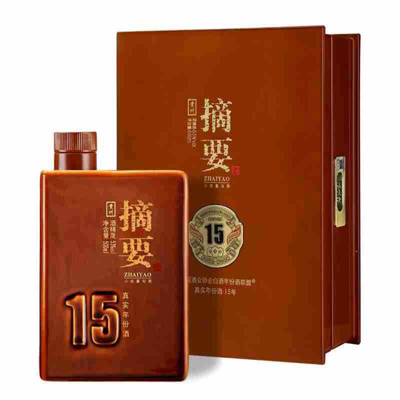 贵州金沙摘要真年份十五年53度酱香型白酒高端收藏500ml单瓶礼盒