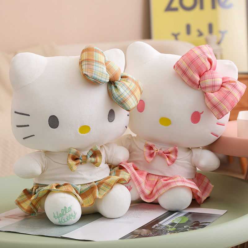 12寸jk穿衣hello kitty公仔毛绒玩具凯蒂猫猫咪玩偶陪睡女孩礼物