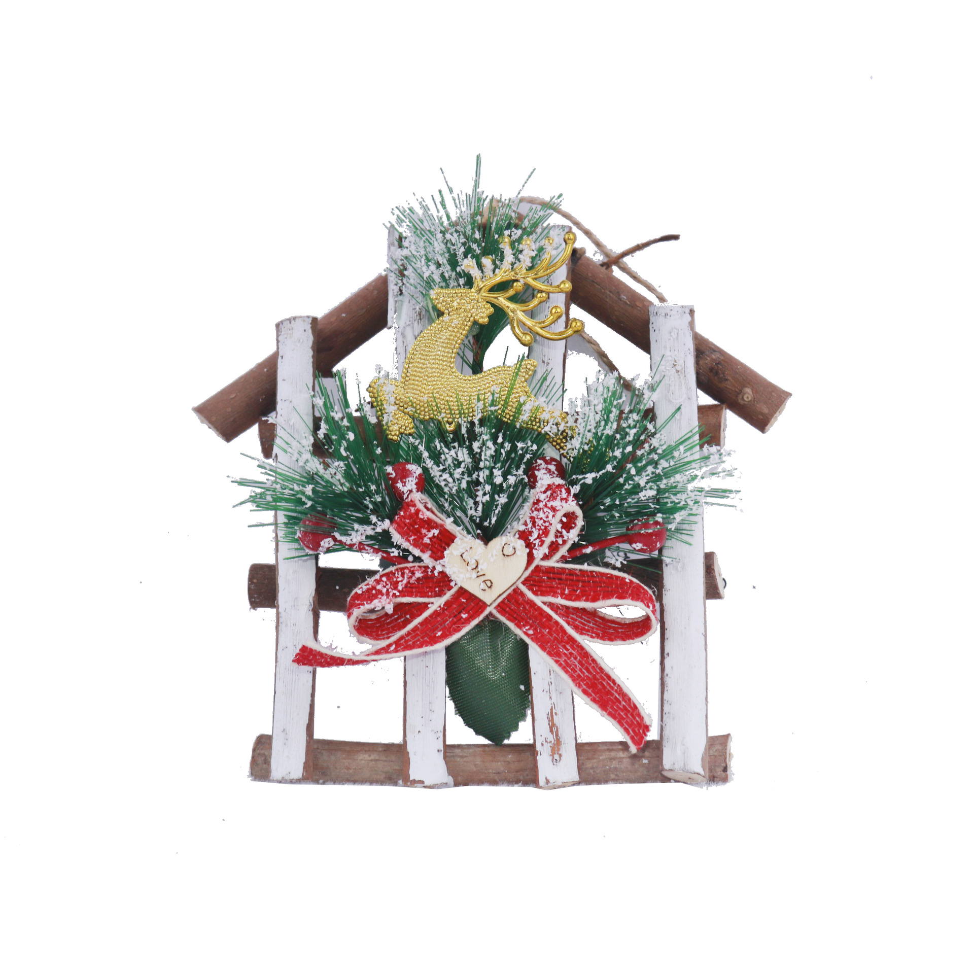 Christmas Decoration Wooden House 16/19/23cm Christmas Decoration Door Hanging Christmas Pendant Hotel Mall Layout