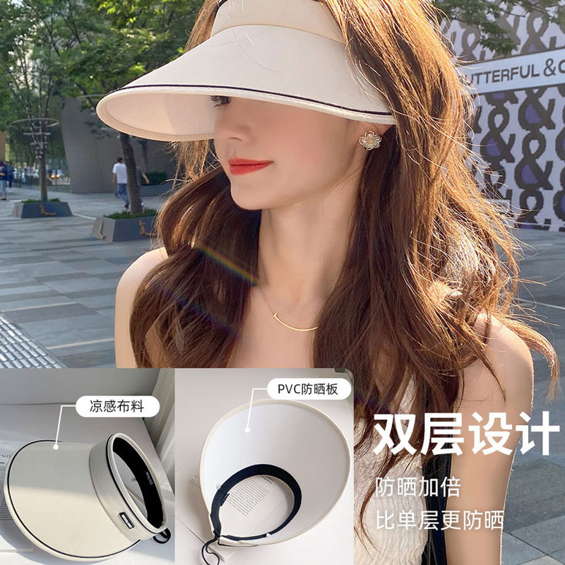 Sun-Proof Air Top Hairband Hat Summer New Internet Celebrity Outdoor UV-Proof Sun Protection Travel Shell-like Bonnet Women
