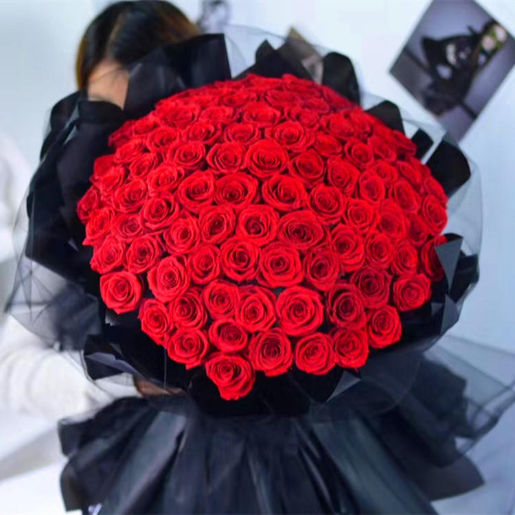 网红爆款真花玫瑰花七夕情人节送女友永不凋谢浪漫永生花玫瑰花束