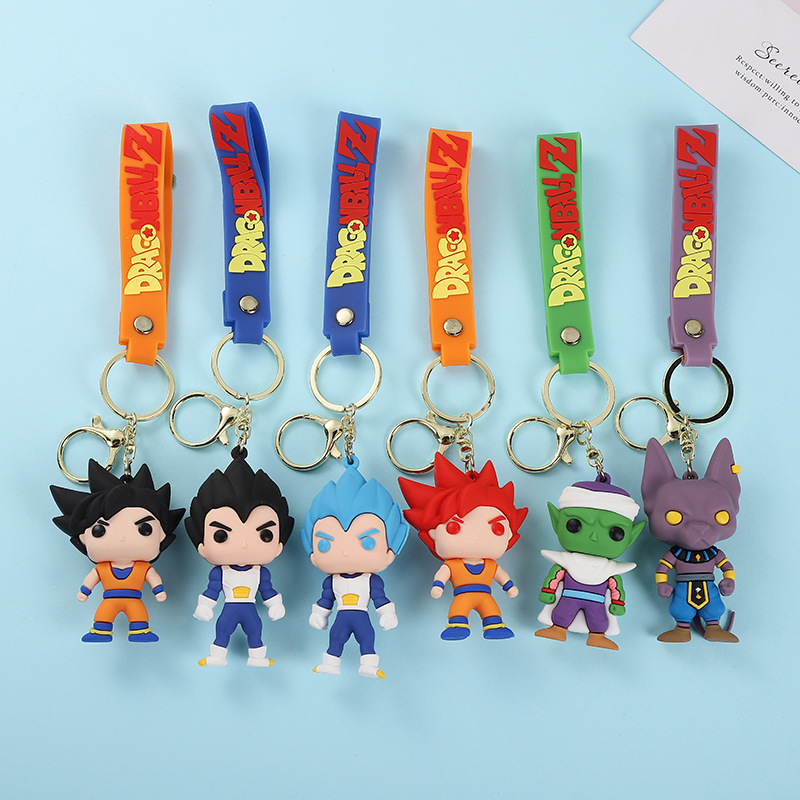 New Dragon Ball Cartoon Anime Silica Gel Key Chain Cars and Bags Doll Pendant Ornaments Factory Wholesale