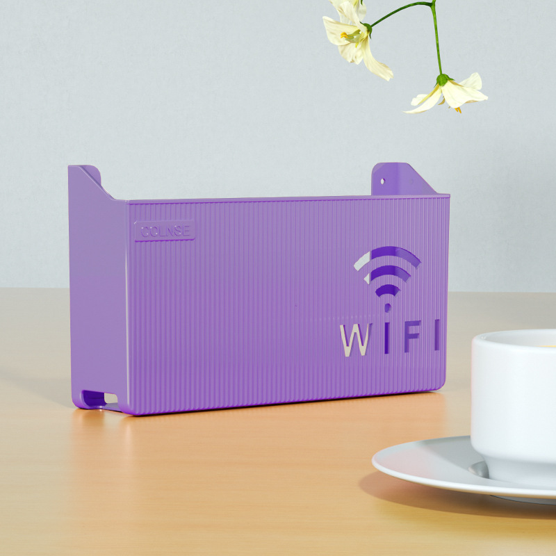 Wireless Router Storage Box Wifi Wall-Mounted Decorative Cover Box Set-Top Box Rack Punch-Free Power Strip Optical Modem