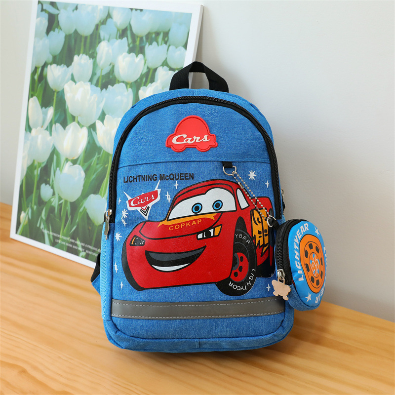 Children's Backpack 2023 New Kindergarten Cute Car Backpack Cartoon Cute Spider-Man Backpack Lightweight Backpack