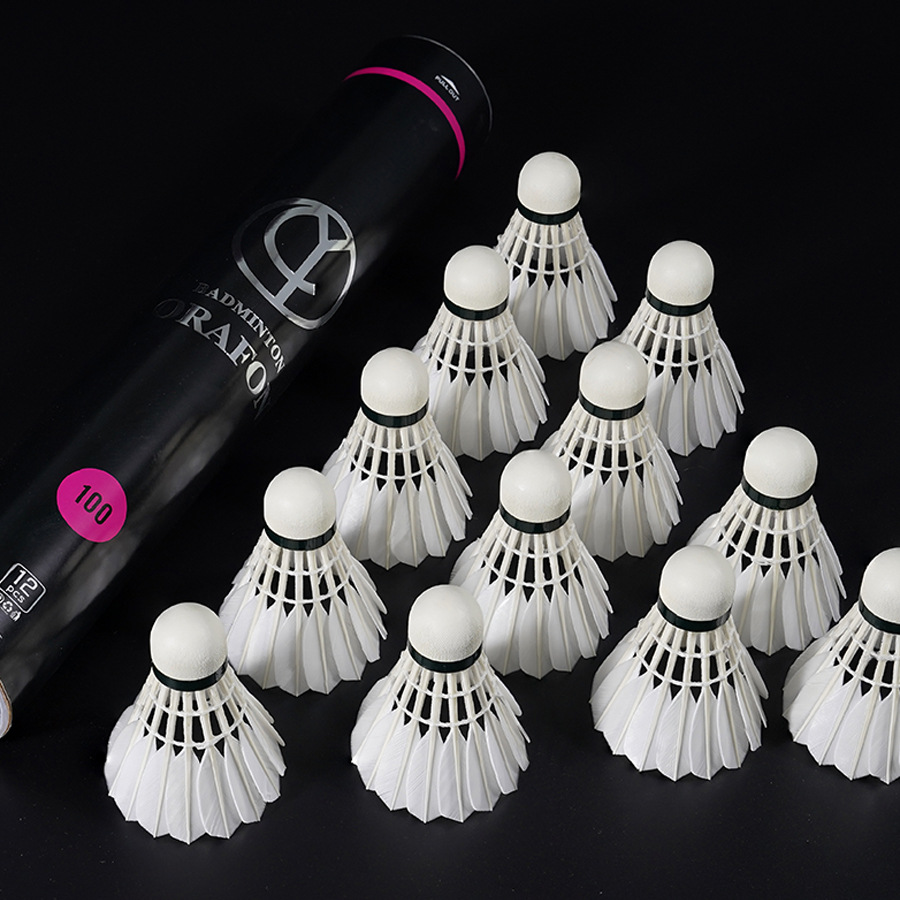 欧亚风orafon-100鹅刀翎比赛羽毛球跨境亚马逊高端羽毛球12只装