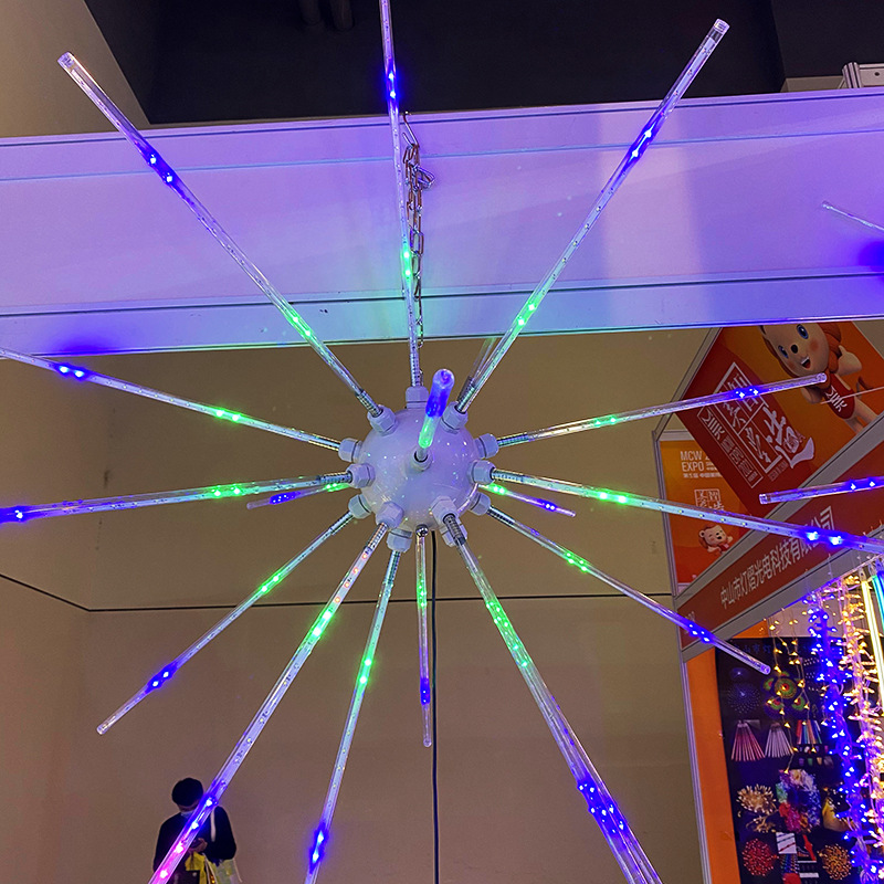 户外装饰灯电子烟花灯 小型景观装饰灯 3d数字烟花灯同步流星雨灯